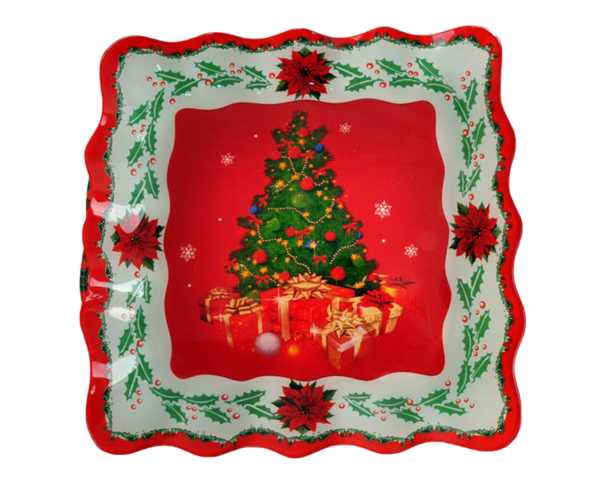 Piatto Quadrato Natalizio In Vetro - immagine 5