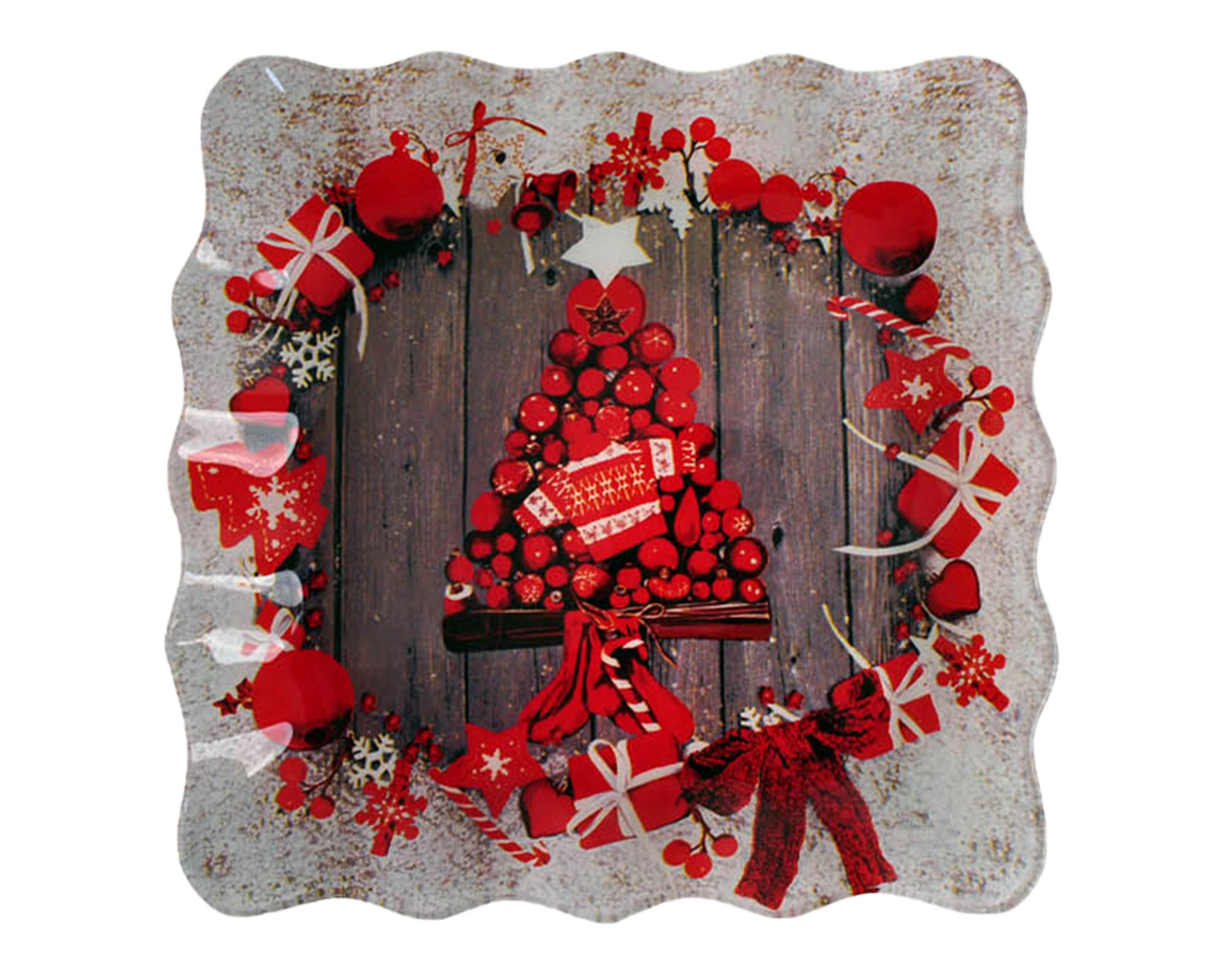 Piatto Quadrato Natalizio In Vetro - immagine 4