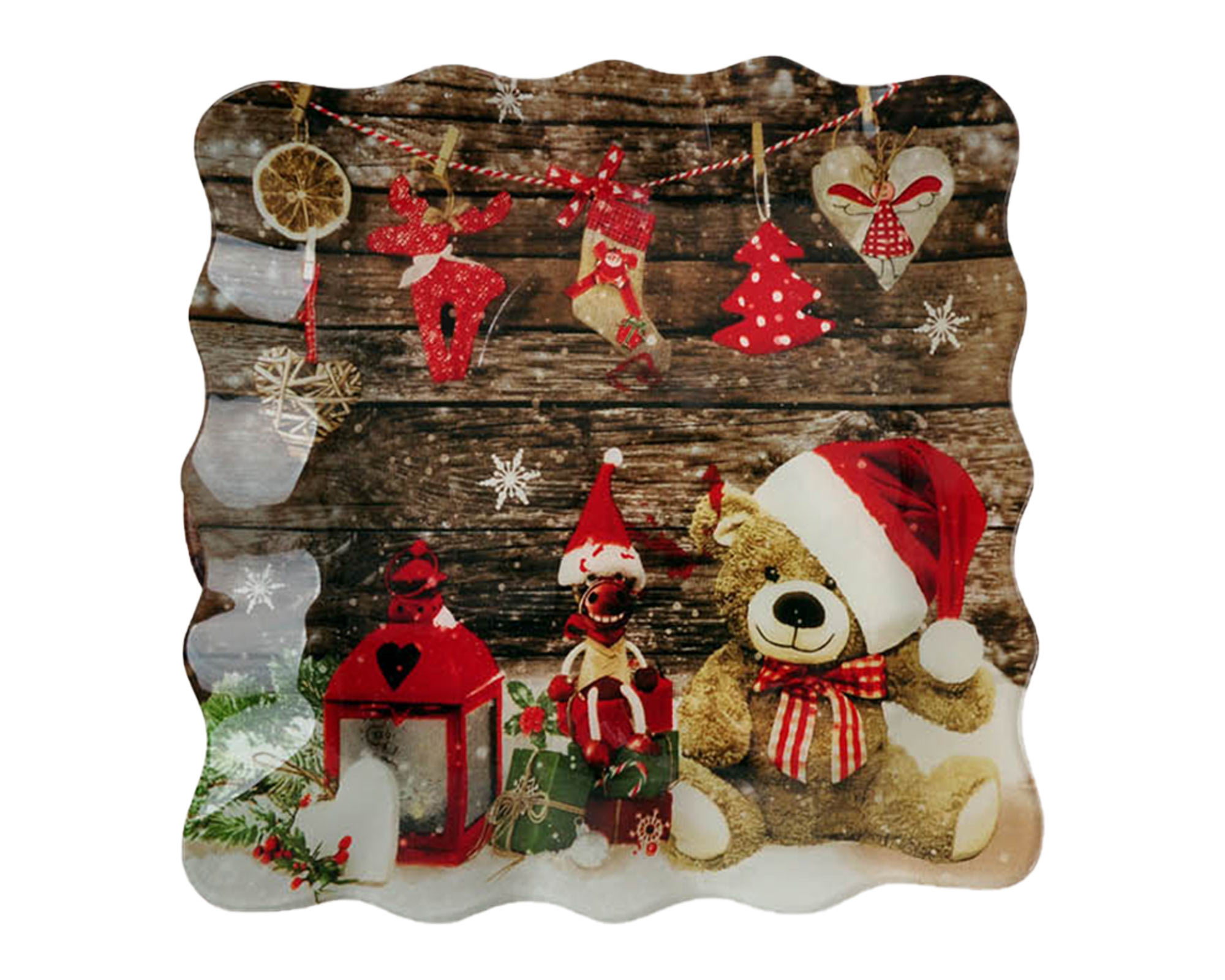 Piatto Quadrato Natalizio In Vetro - immagine 3