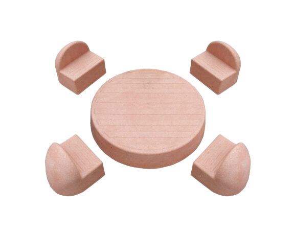 Set 5 Pz Sottovaso Piedino Terra Di Siena 4h in Terracotta