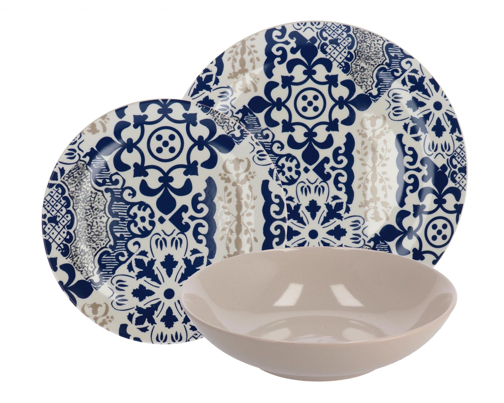 Set 18 Pz Piatto Maiolica Di Ceramica