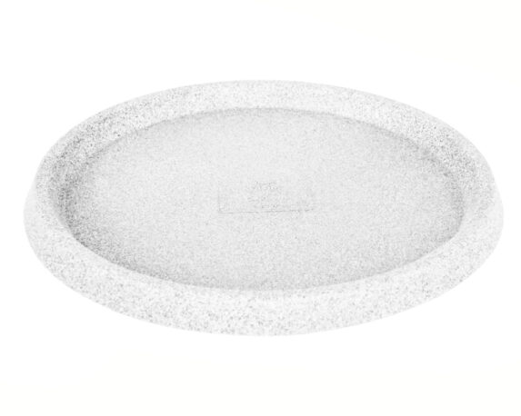 Sottovaso Circolare Con Rialzo Bianco Perla D46cm in Resina