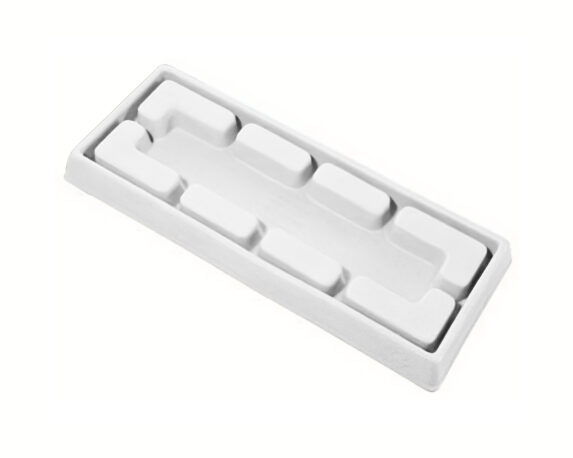 Sottovaso Rettangolare Con Rialzo Bianco 55cm in Resina