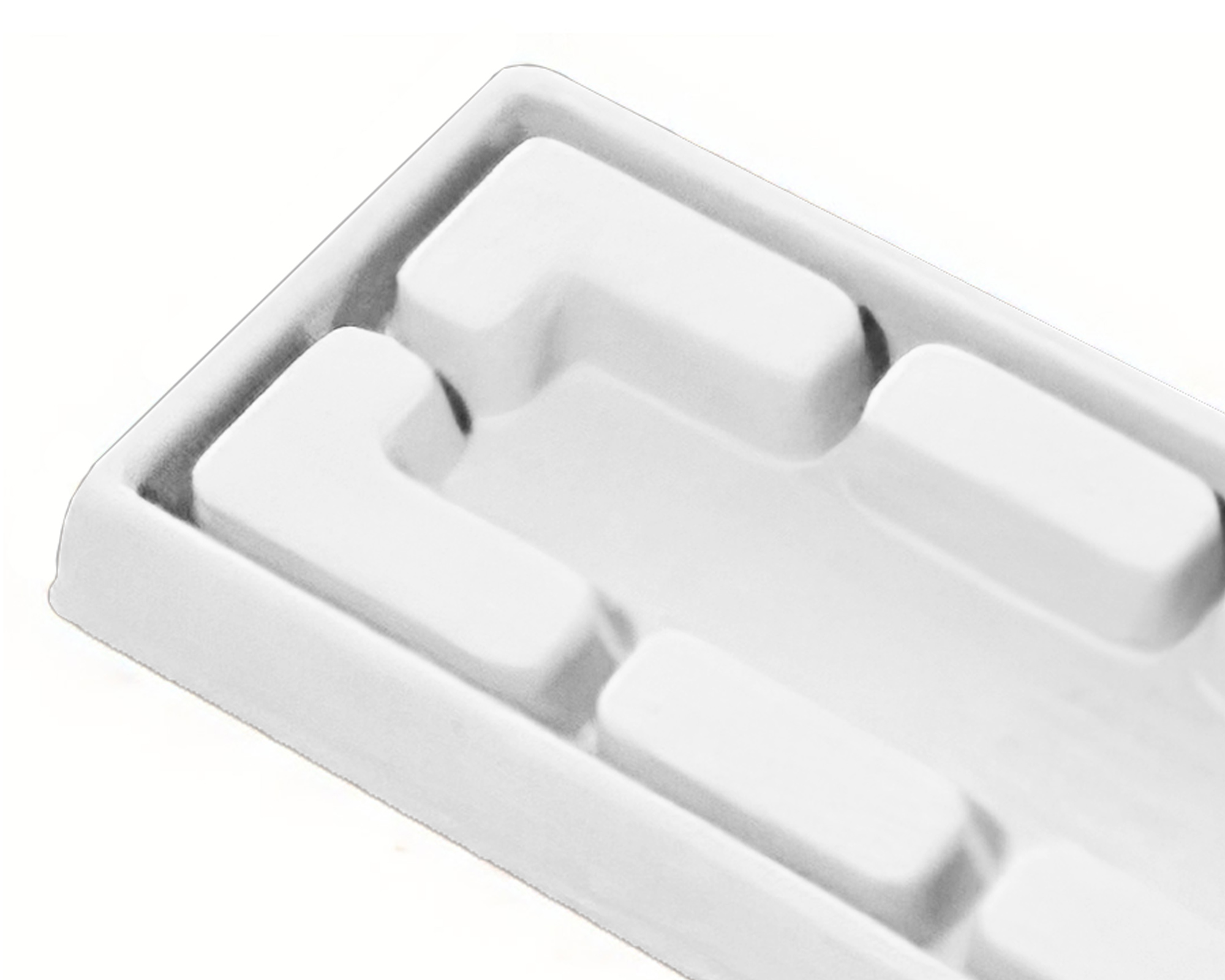 Sottovaso Rettangolare Con Rialzo Bianco 55cm in Resina - immagine 2