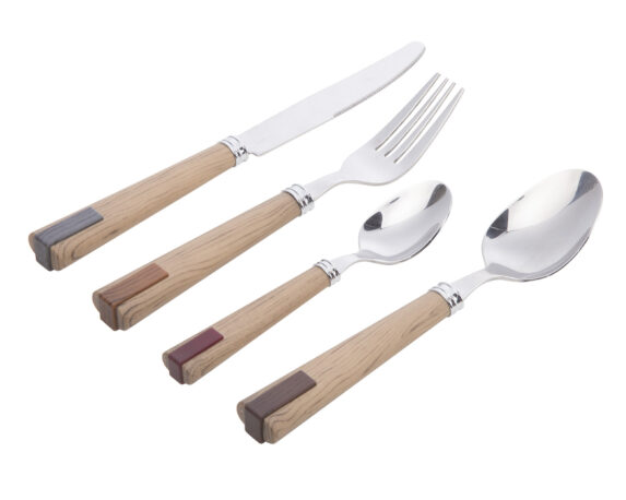 Set 24 Pz Posate Con Manico Di Resina