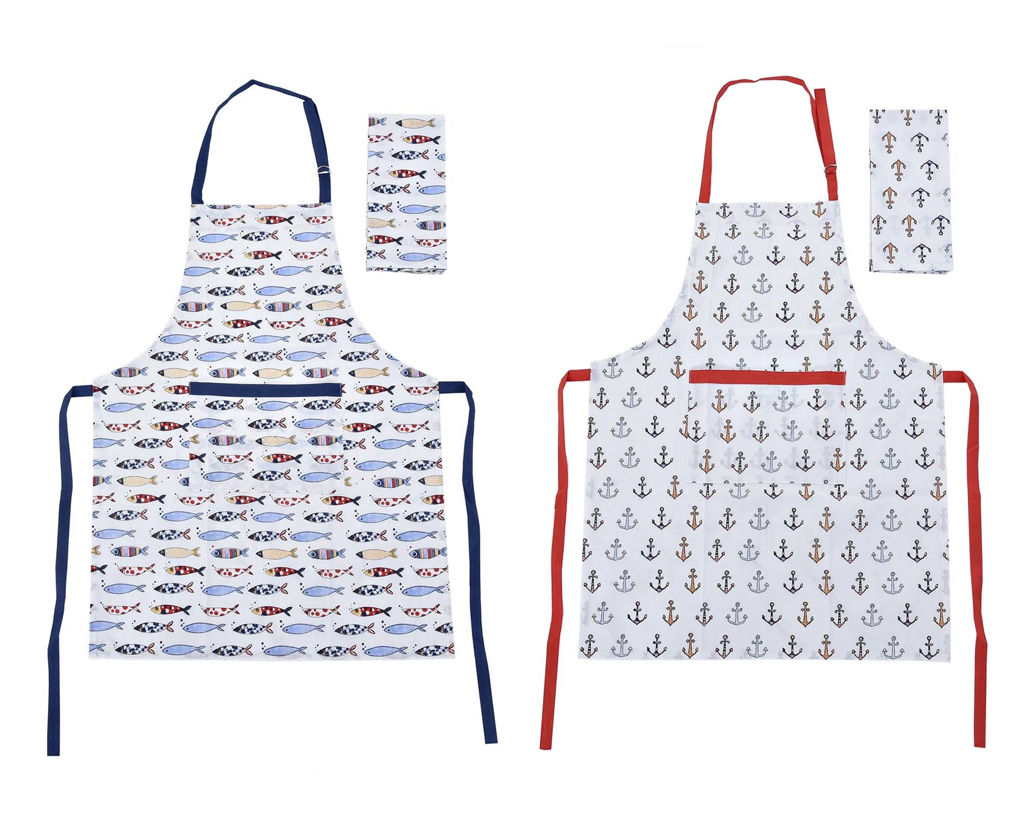 Set 2 Pz Grembiule Costa in Cotone - Item