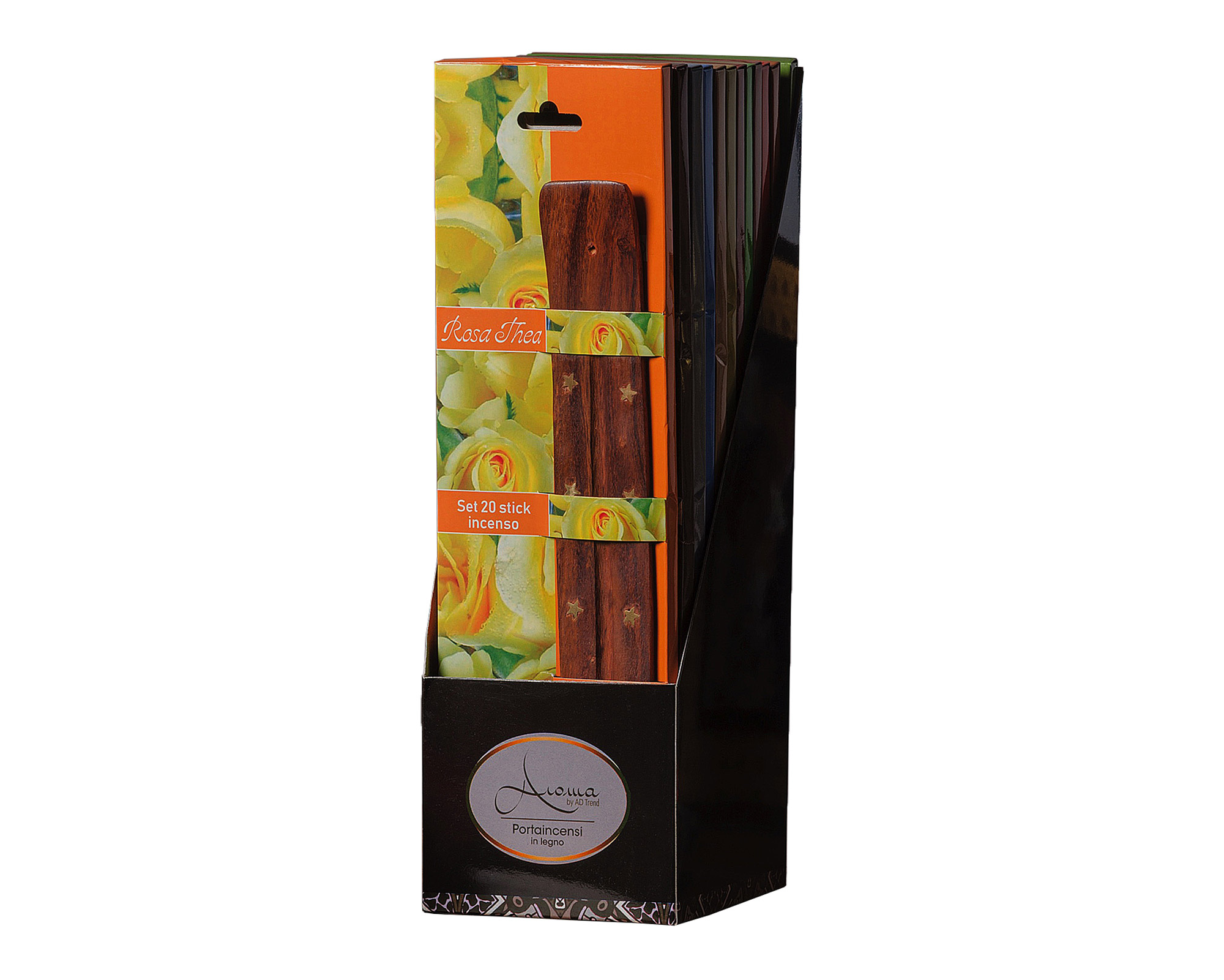 Set Porta Incenso Con Stick In Legno