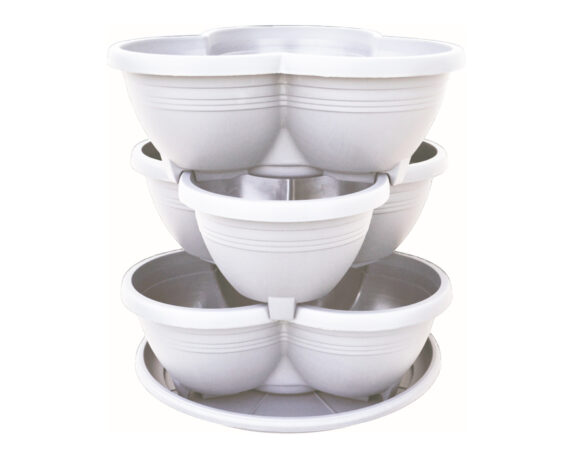 Set Vaso Tring Bianco D43cm in Plastica