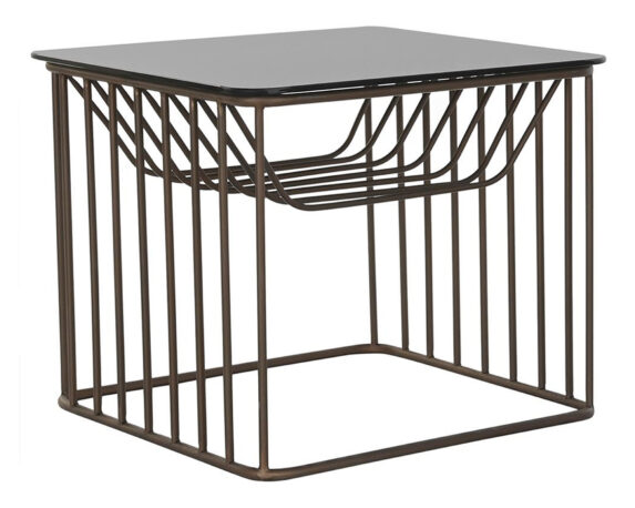 Tavolino Urban Quadrato In Metallo E Cristallo Medium – Item