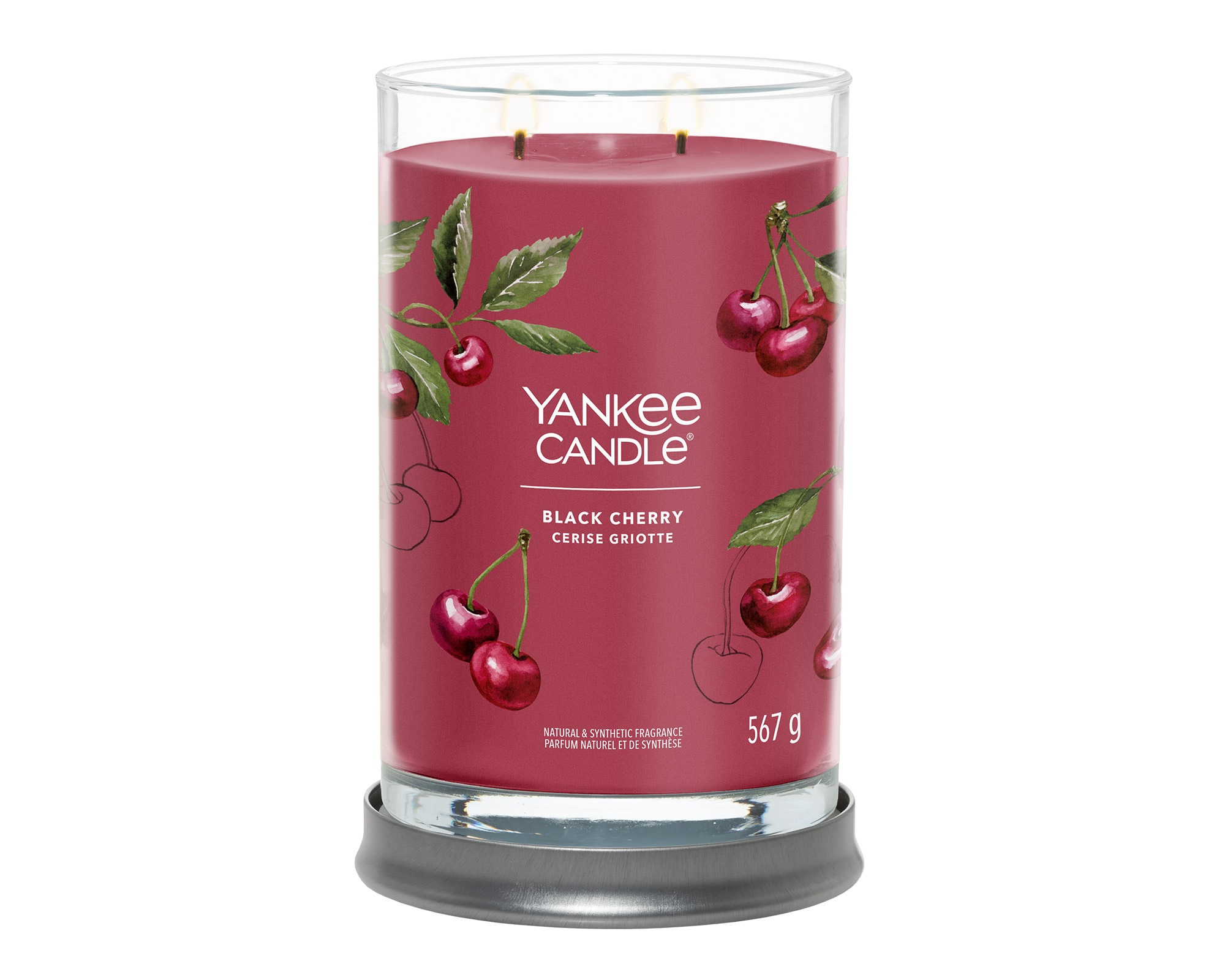 Candela Tumbler Grande Black Cherry - Yankee Candle - immagine 2