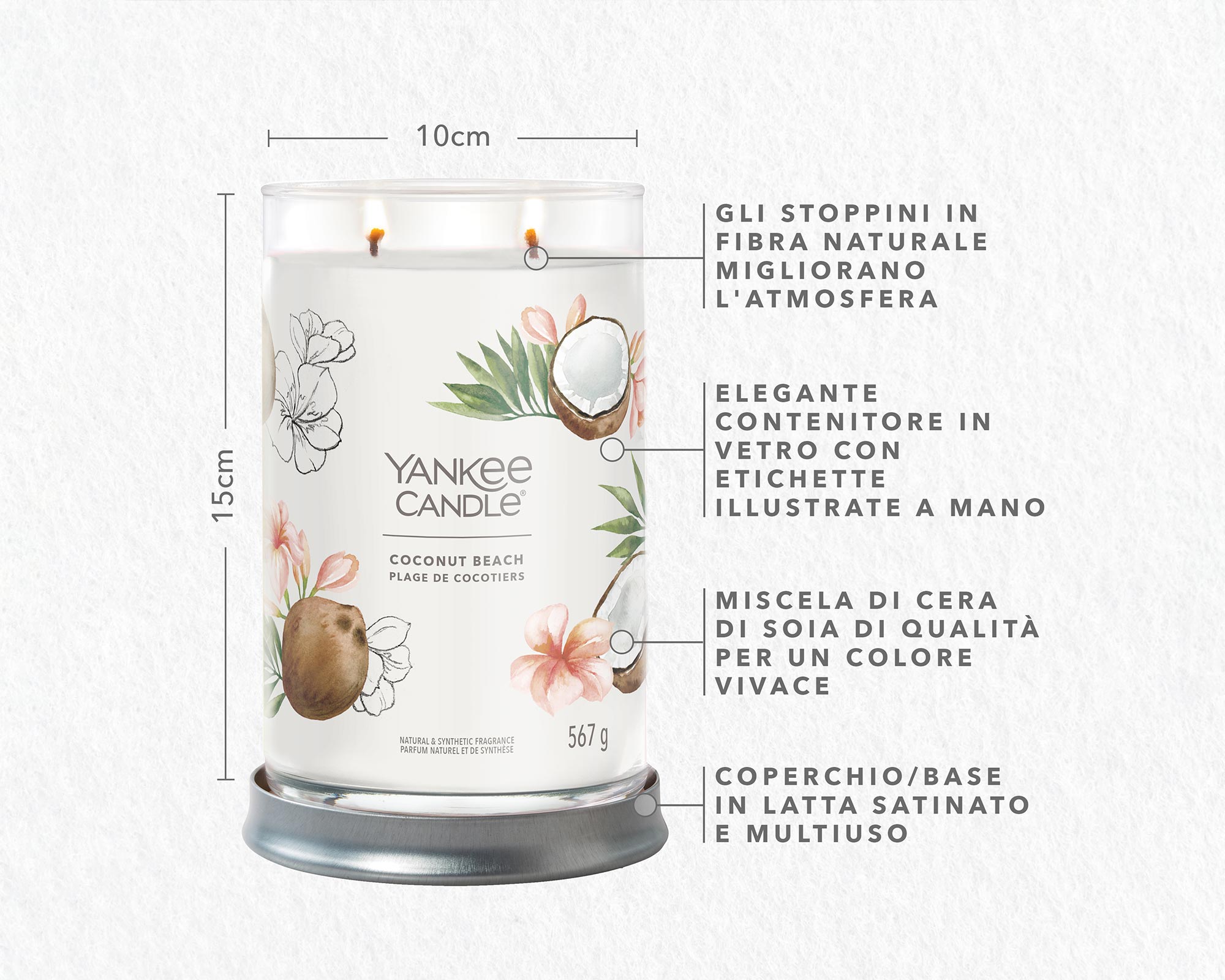 Candela Tumbler Grande Coconut Beach - Yankee Candle - immagine 4