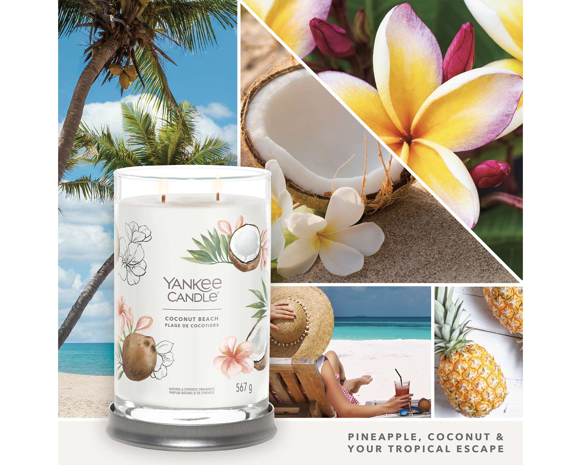 Candela Tumbler Grande Coconut Beach - Yankee Candle - immagine 5
