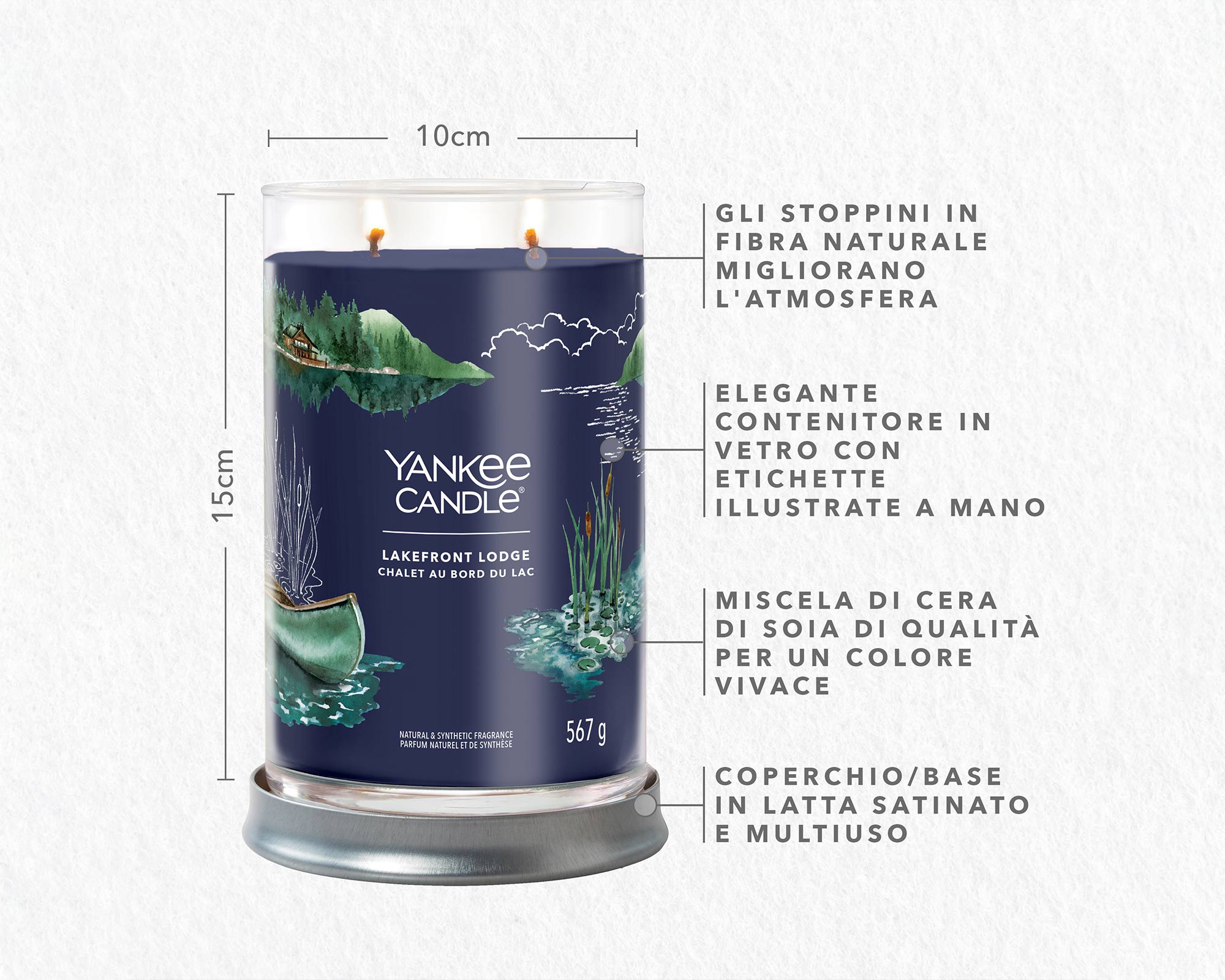 Candela Tumbler Grande Lakefront Lodge - Yankee Candle - immagine 4