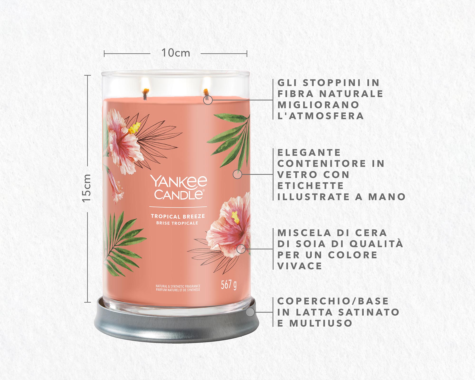 Candela Tumbler Grande Tropical Breeze - Yankee Candle - immagine 4
