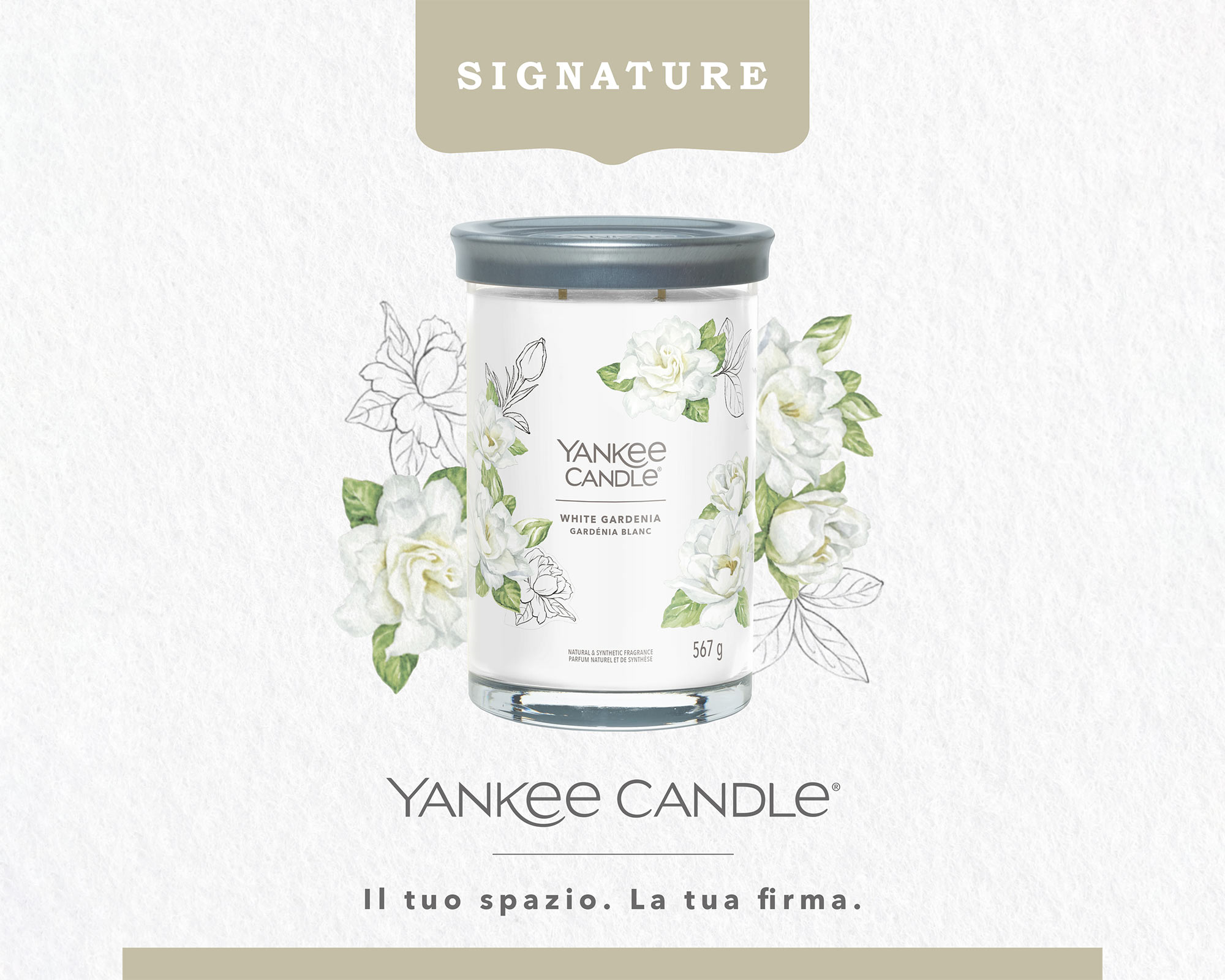 Candela Tumbler Grande White Gardenia - Yankee Candle - immagine 3