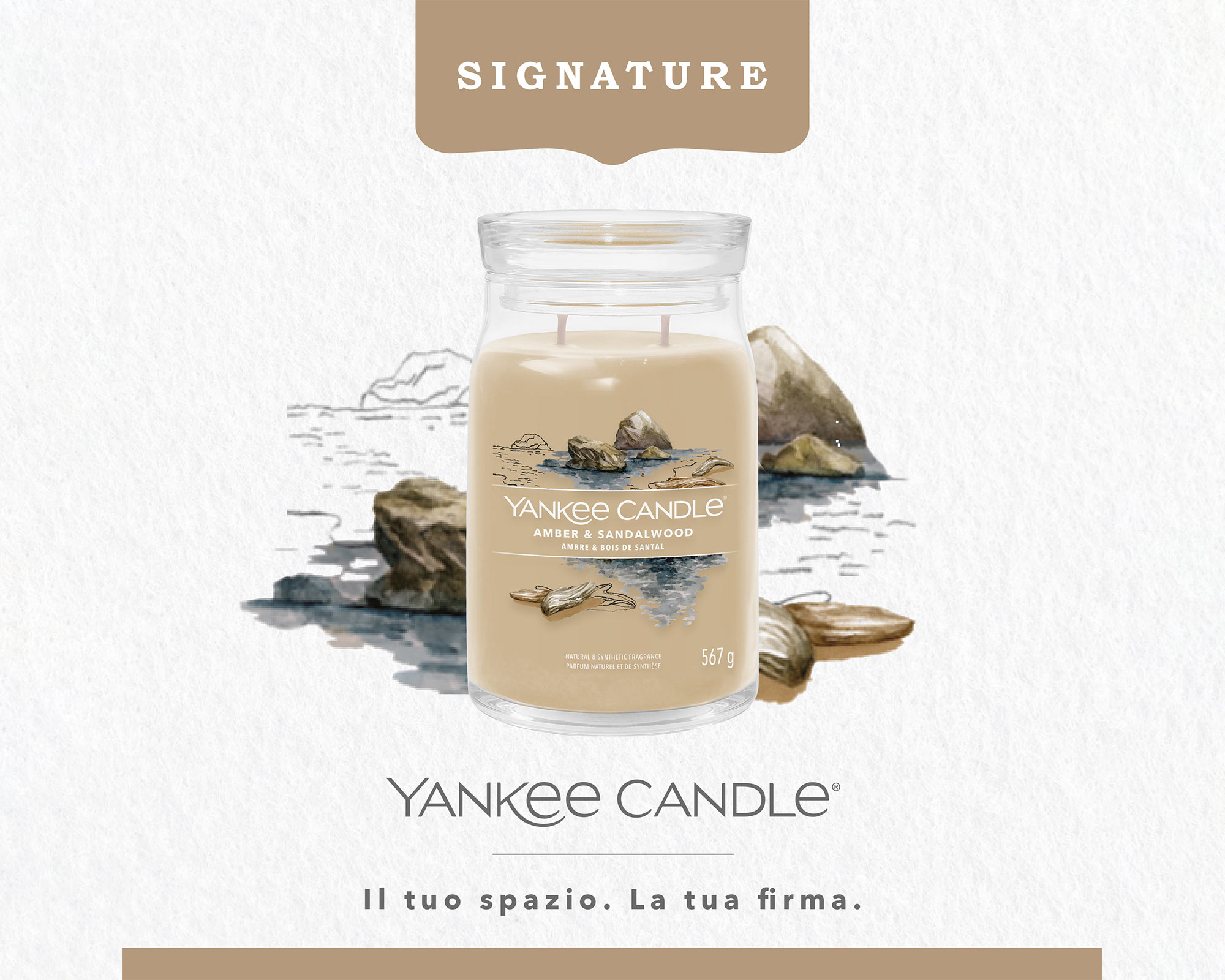 Giara Candela Grande Signature Amber & Sandalwood - Yankee Candle - immagine 3