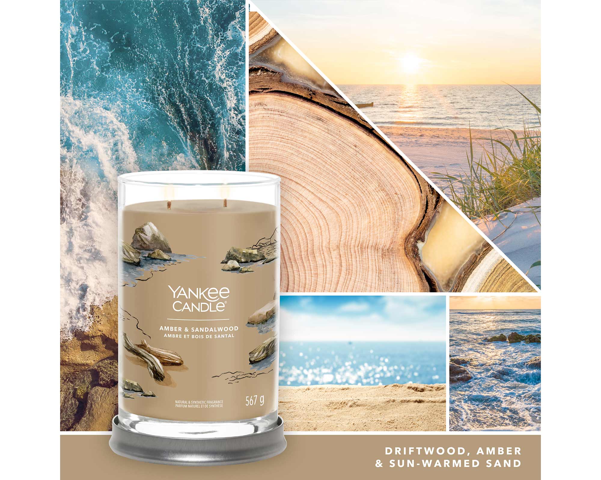 Giara Candela Grande Signature Amber & Sandalwood - Yankee Candle - immagine 5