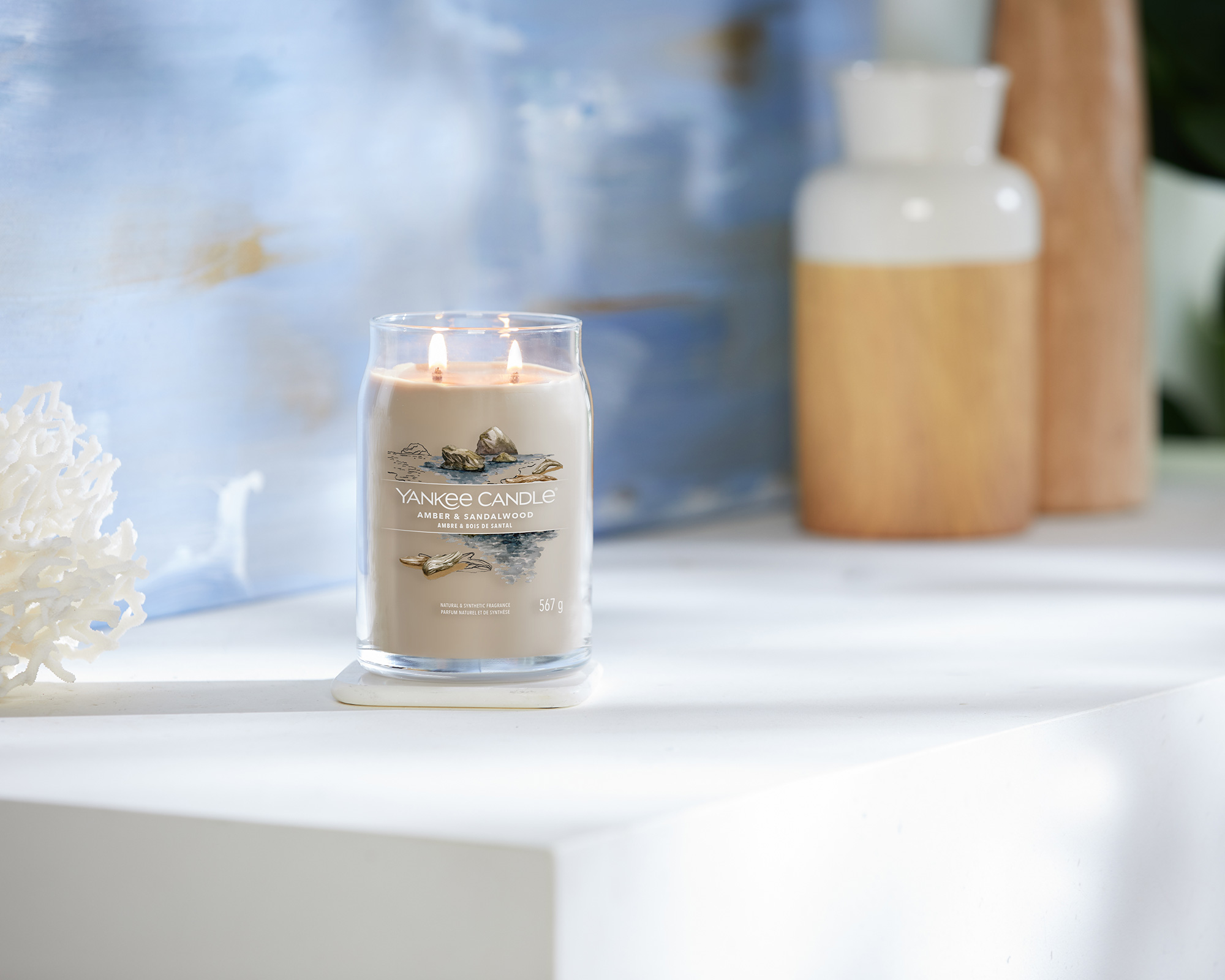 Giara Candela Grande Signature Amber & Sandalwood - Yankee Candle - immagine 8