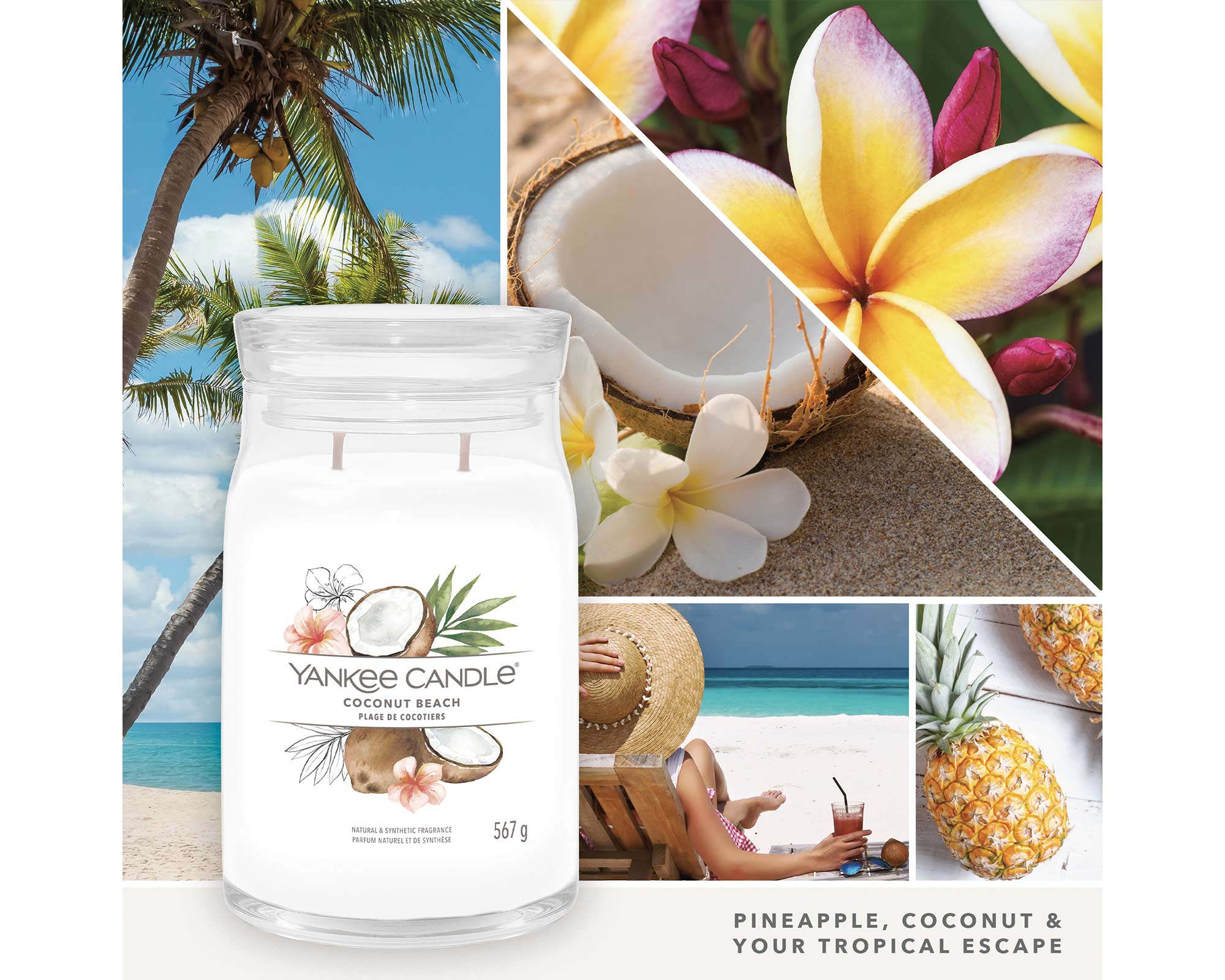 Giara Candela Grande Signature Coconut Beach - Yankee Candle - FloralGarden