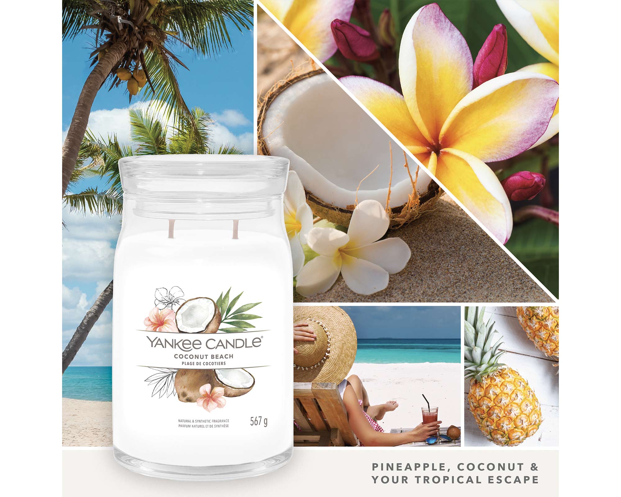 Giara Candela Grande Signature Coconut Beach - Yankee Candle - immagine 5