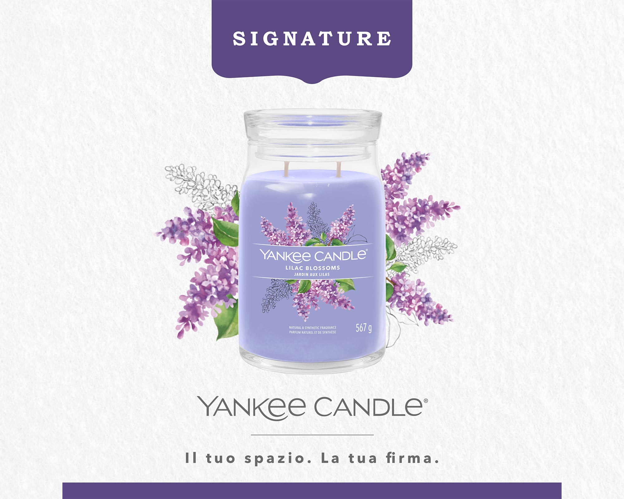 Giara Candela Grande Signature Lilac Blossoms - Yankee Candle - immagine 3
