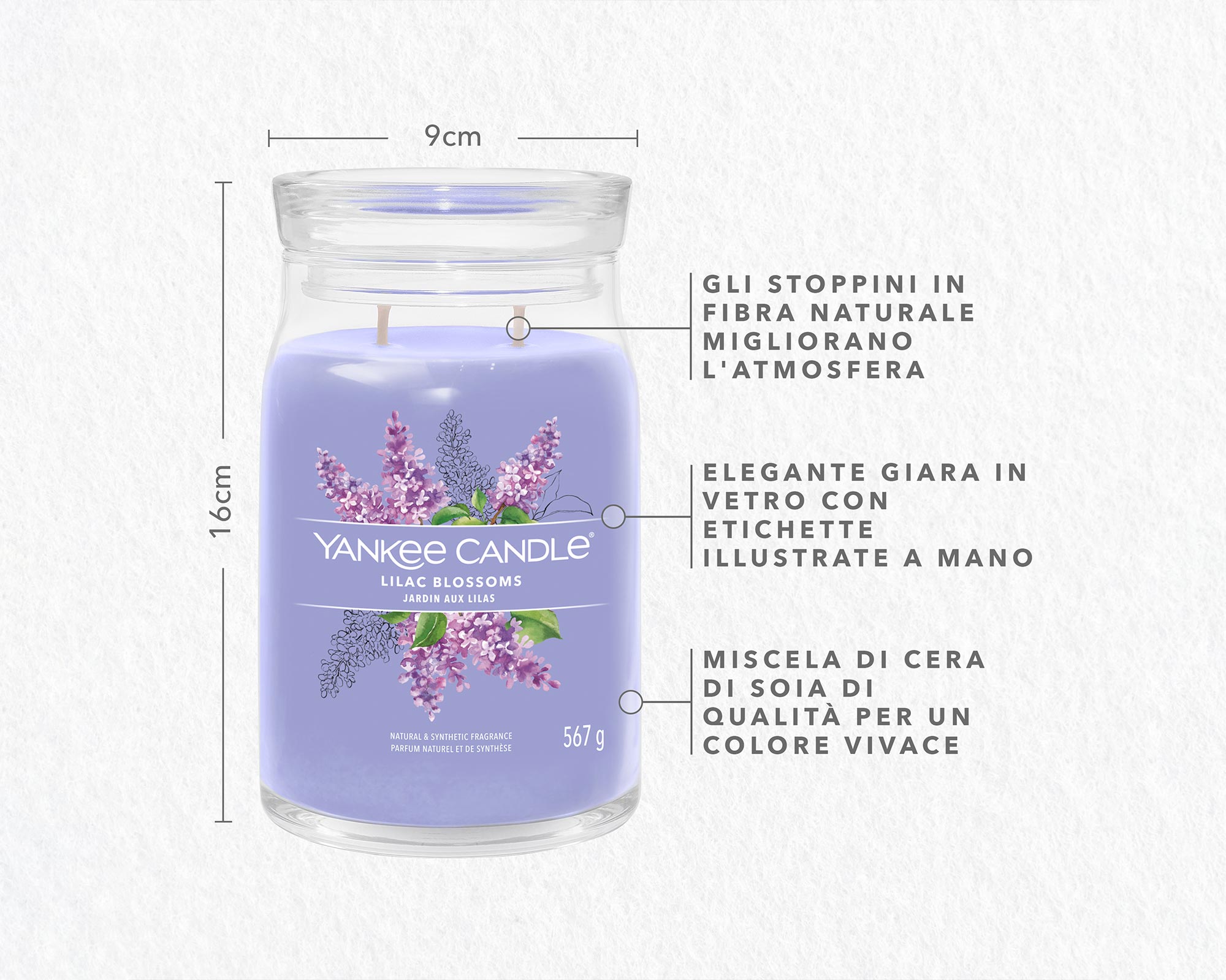 Giara Candela Grande Signature Lilac Blossoms - Yankee Candle - immagine 4