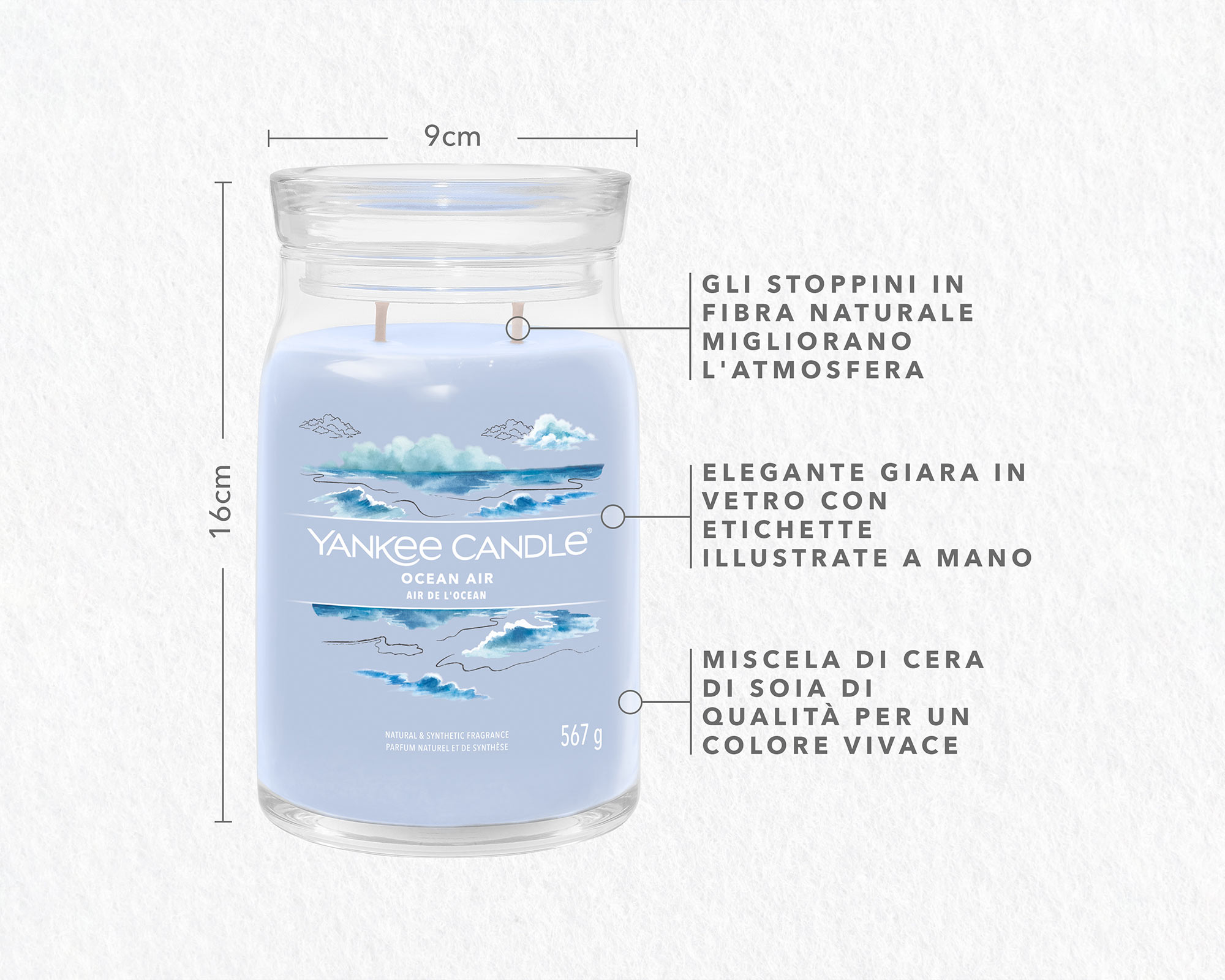 Giara Candela Grande Signature Ocean Air - Yankee Candle - immagine 4