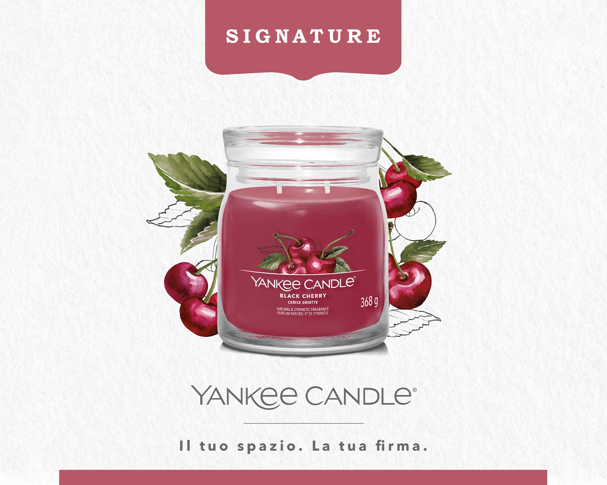 Giara Candela Media Signature Black Cherry - Yankee Candle - immagine 3