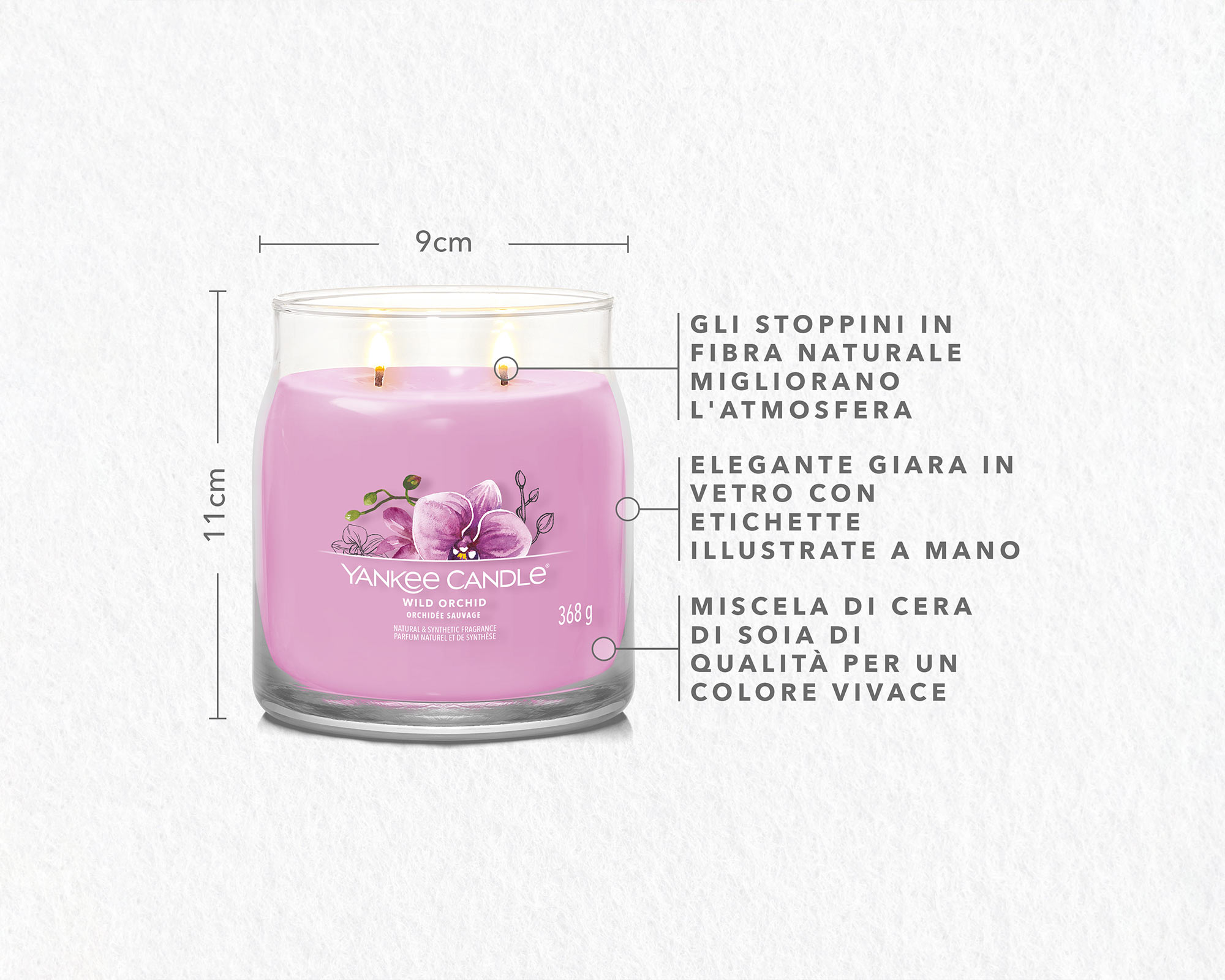Giara Candela Media Signature Wild Orchid - Yankee Candle - immagine 5