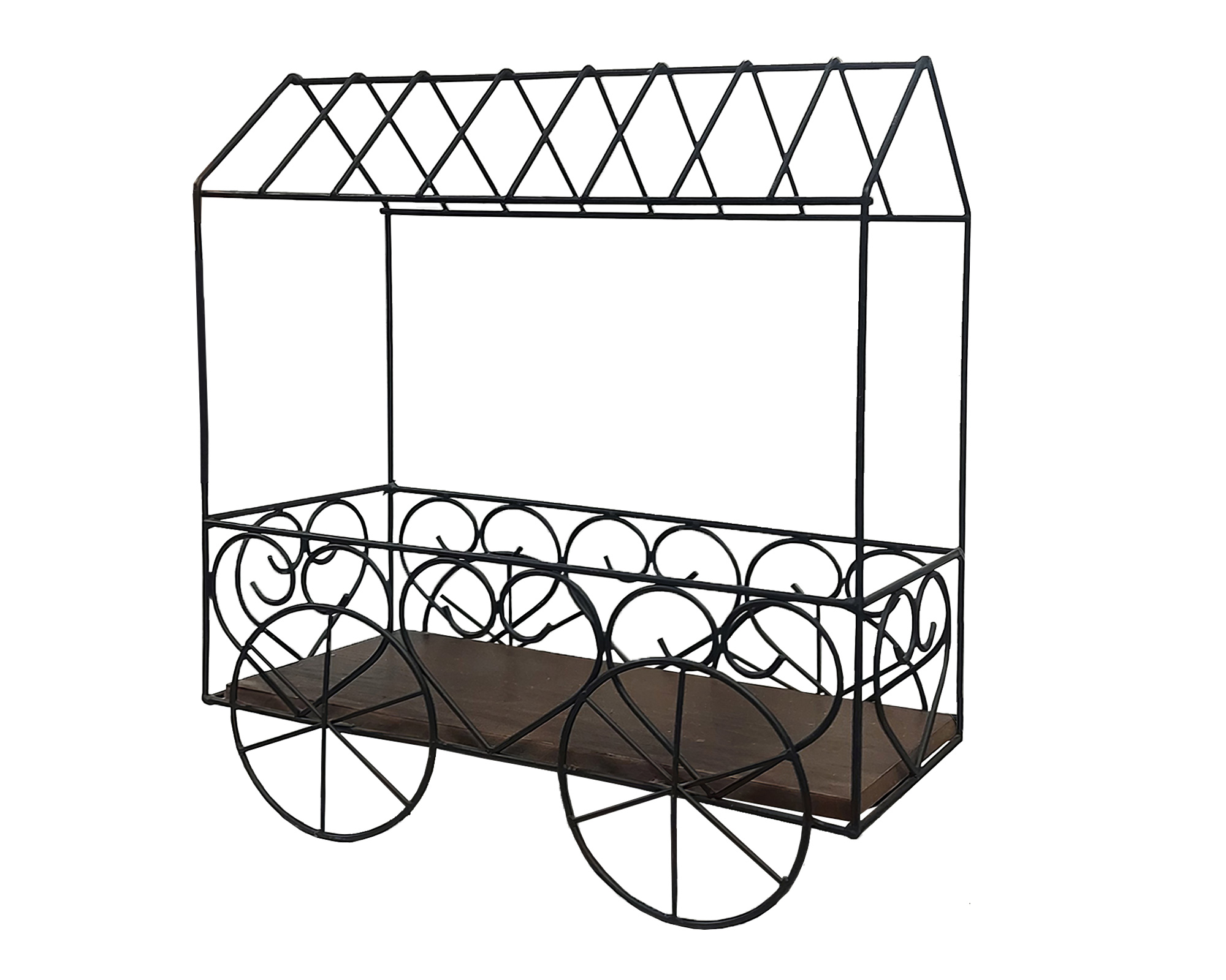 Carretto Porta Piante in MDF e Metallo