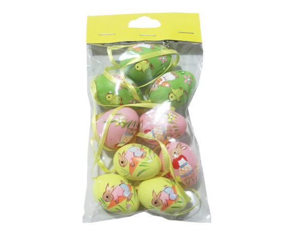 9 Pz Uova decorative con pulcini e conigli