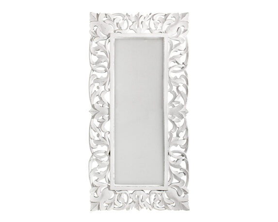 Specchio Dalila Bianco Antico In Vetro E MDF – Bizzotto
