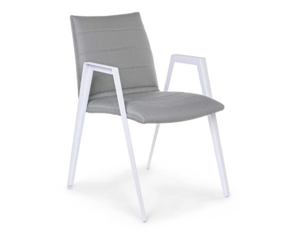 Sedia Con Braccioli Axor In Alluminio E Tessuto – Bizzotto