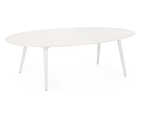 Tavolino Ridley 120×75 Bianco In Alluminio – Bizzotto