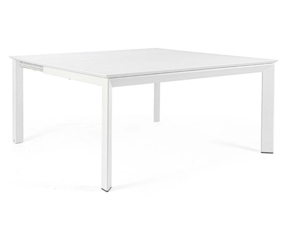 Tavolo Allungabile 110-160×160 Konnor Bianco In Alluminio – Bizzotto