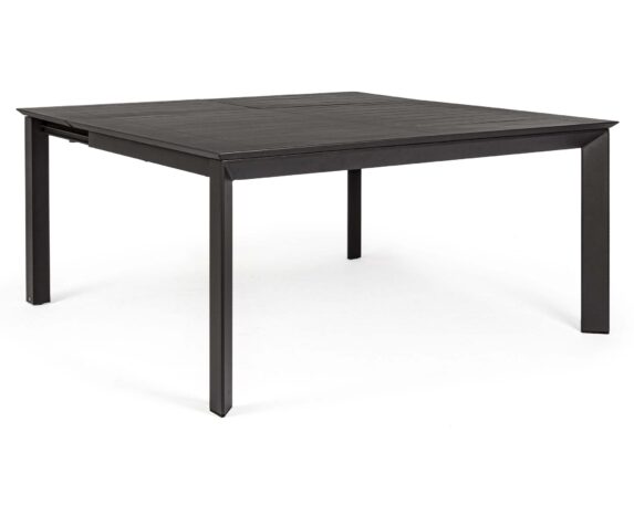 Tavolo Allungabile Konnor 110-160×160 Antracite In Alluminio – Bizzotto
