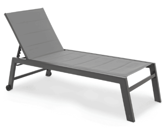 Lettino Alto con Ruote Hilde Antracite in Alluminio e Textilene – Bizzotto