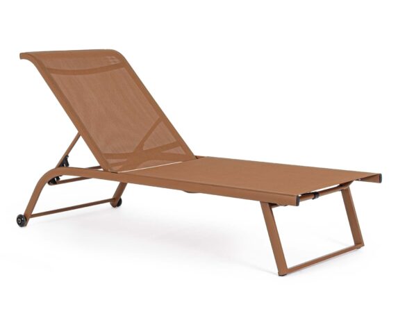 Lettino con Ruote Taylor Pecan 70x182x91,5cm in Alluminio e Textilene – Bizzotto