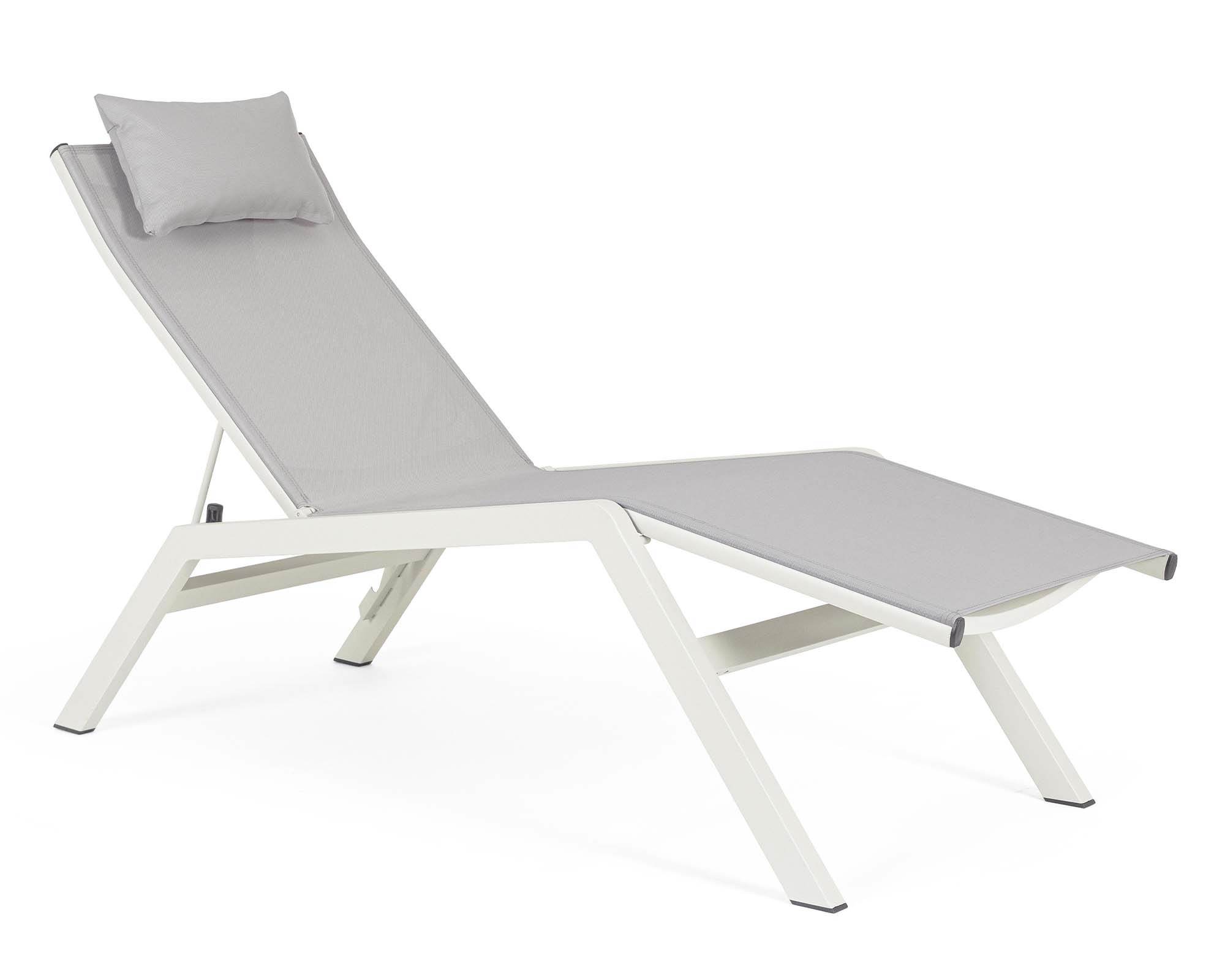 Sedia Chaise Longue Pieghevole Krion Lunar In Alluminio e Textilene