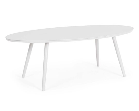 Tavolino Space 119×58 Bianco In Alluminio – Bizzotto
