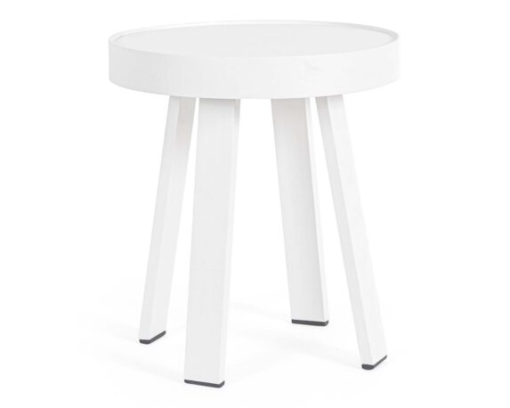 Tavolino Spyro D41 Bianco In Alluminio E Poliestere – Bizzotto
