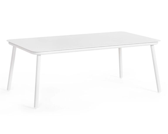 Tavolino Spike 104×61 Bianco In Alluminio – Bizzotto