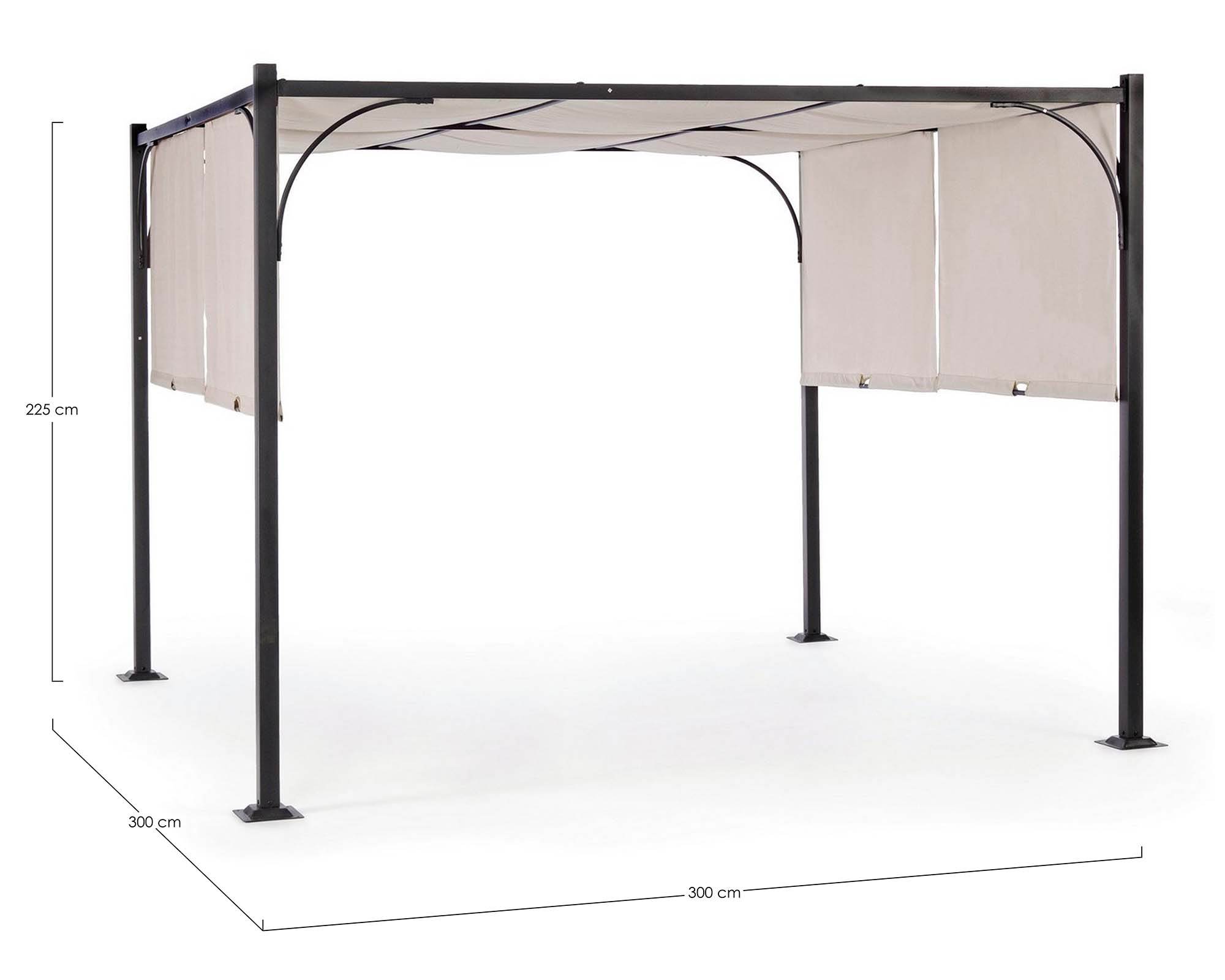 Gazebo Slide 3x3 Antracite Grigio in Acciaio e Poliestere - Bizzotto - immagine 4