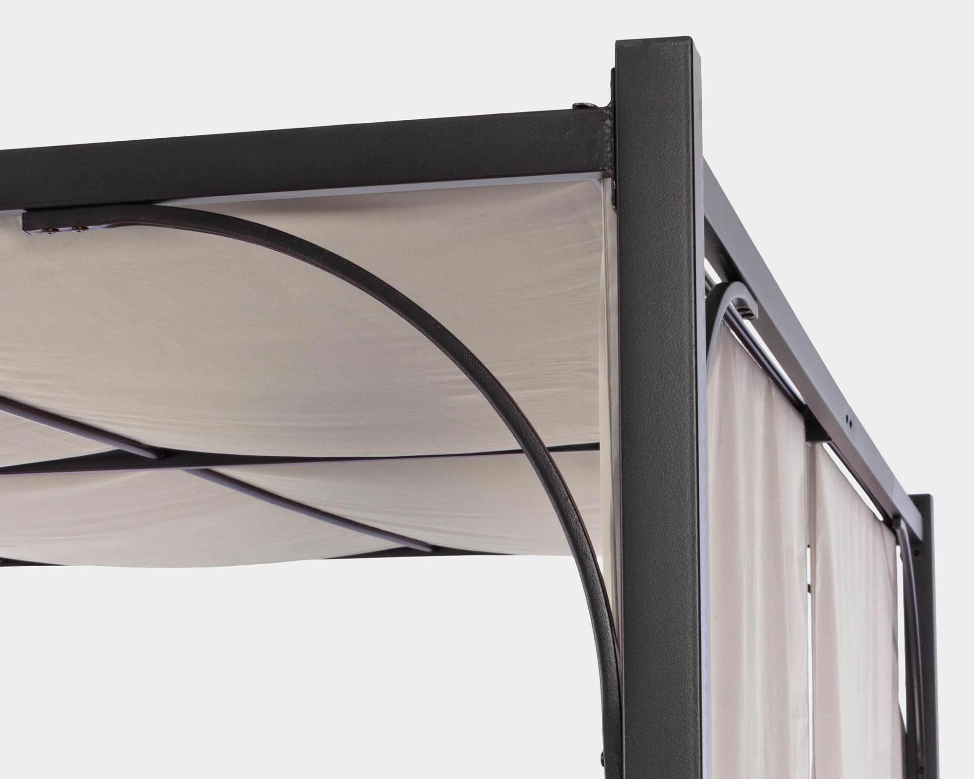 Gazebo Slide 3x3 Antracite Grigio in Acciaio e Poliestere - Bizzotto - immagine 3