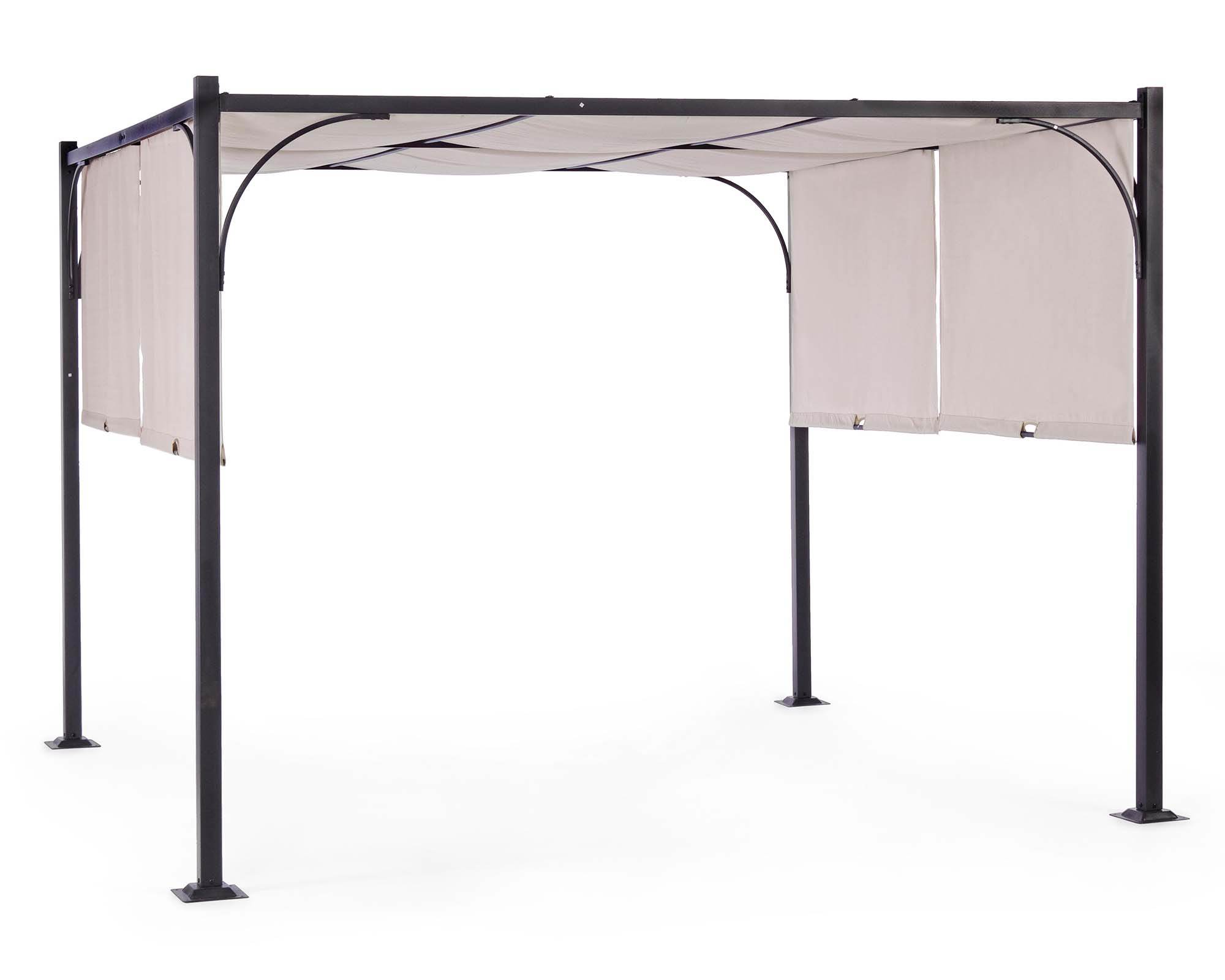 Gazebo Slide 3x3 Antracite Grigio in Acciaio e Poliestere - Bizzotto - immagine 2