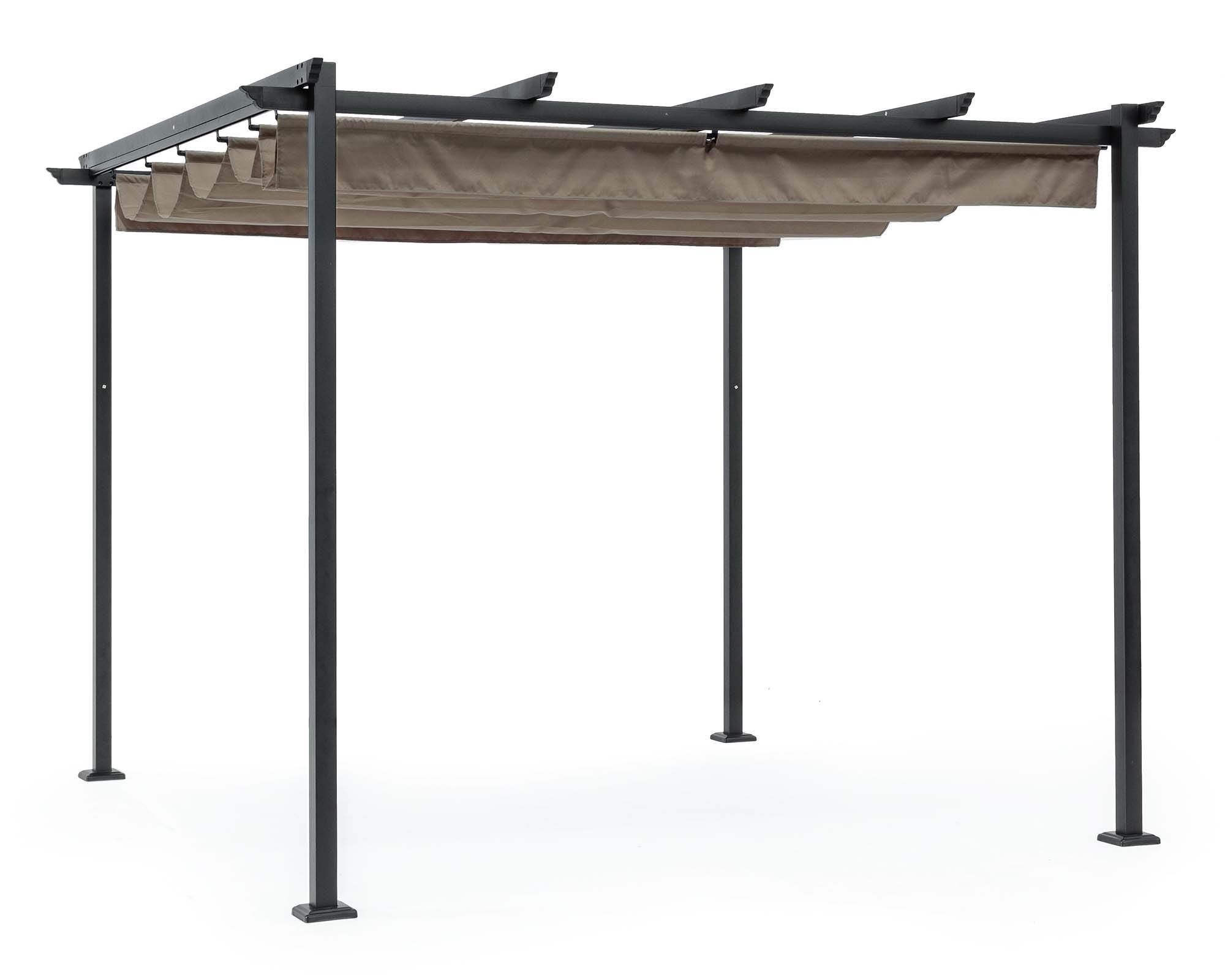 Gazebo Dynamic 3x3 Antracite Tortora In Acciaio e Poliestere - Bizzotto - immagine 2