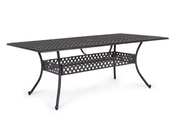 Tavolo Ivrea Rettangolare 213×107 Antracite In Alluminio – Bizzotto