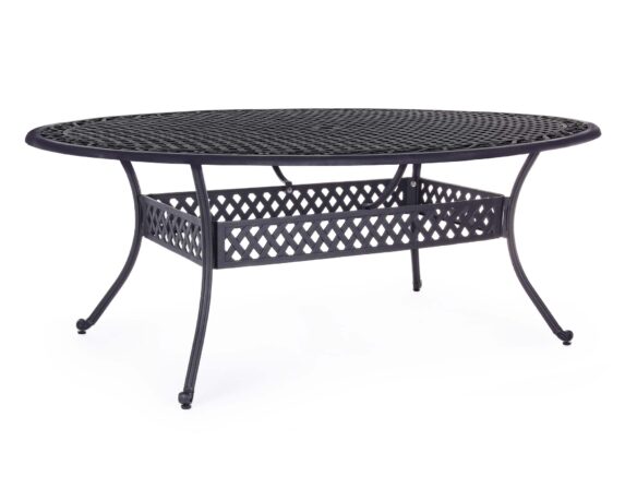 Tavolo Ivrea Ovale 200×150 Antracite In Alluminio – Bizzotto
