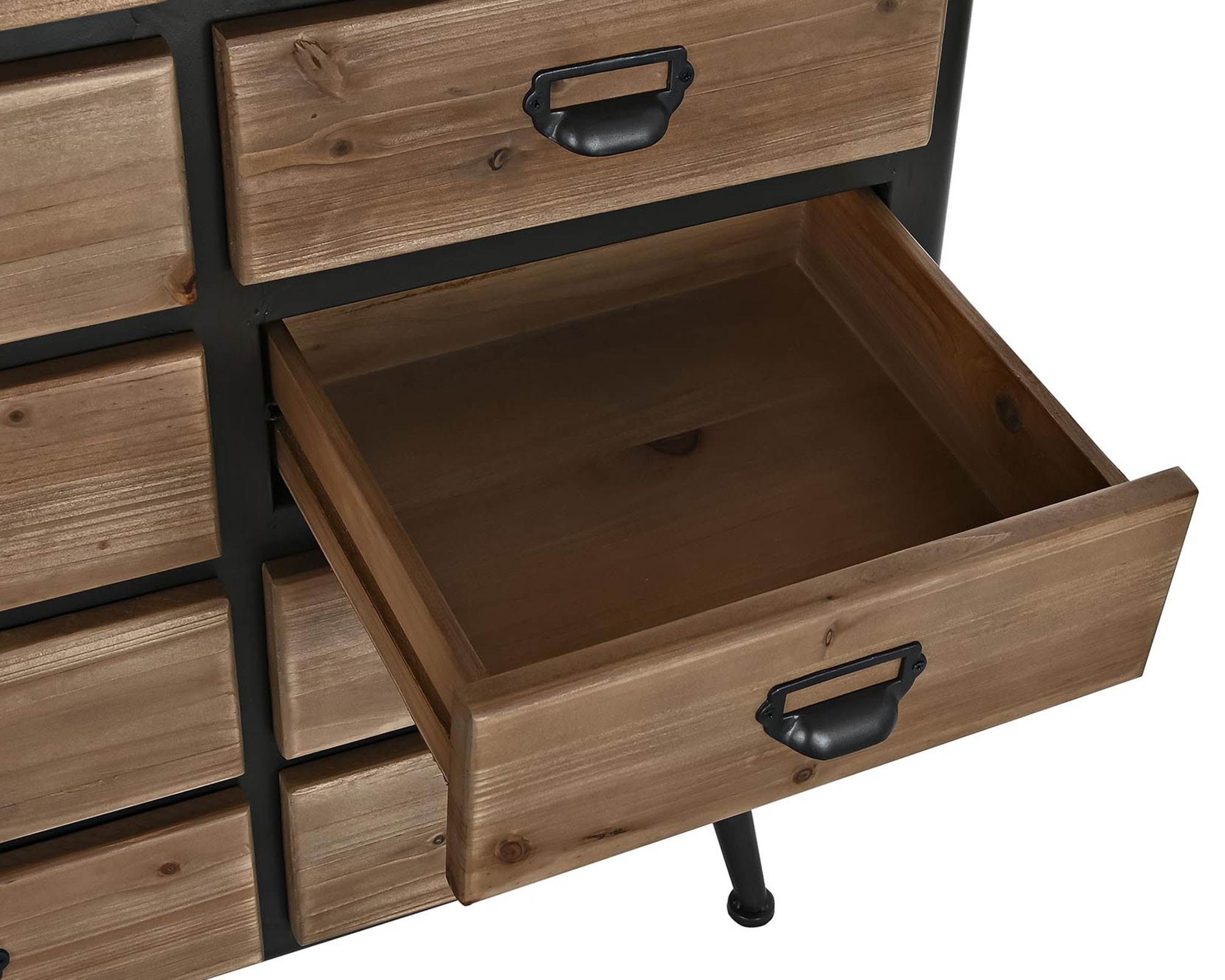 Cassettiera 10 Cassetti in Metallo e Legno Naturale - Item - immagine 4