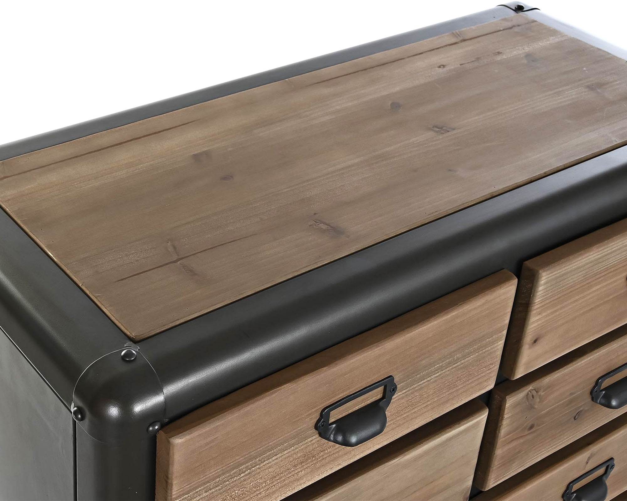 Cassettiera 10 Cassetti in Metallo e Legno Naturale - Item - immagine 6